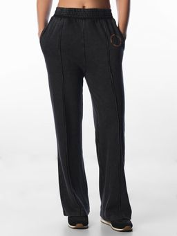 ONLY - Women'S Solid Relaxed Fit Mid-Rise Black Sweatpant