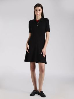 Tommy Hilfiger - Cotton Polo Collar A-Line Dress