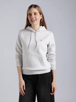 Tommy Hilfiger - Grey Regular Fit Cotton Hoodie