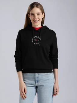 Tommy Hilfiger - Black Regular Fit Cotton Hoodie
