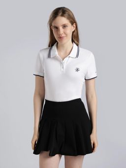 Tommy Hilfiger - White Solid Regular Fit Cotton Polo T-Shirt