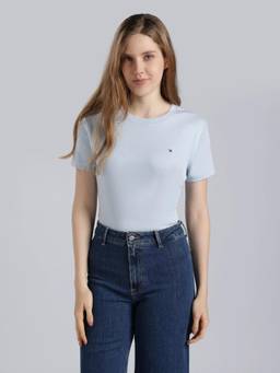 Tommy Hilfiger - Blue Solid Slim Fit Cotton T-Shirt