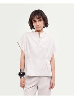 RAREISM - Women's Fite-T Light Beige Linen Blend Top