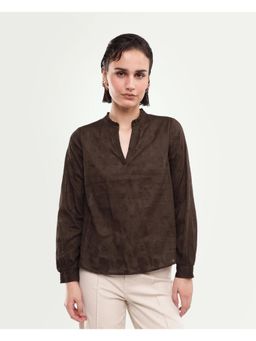 RAREISM - Rare Rabbit Women's Fom Dark Brown Cotton Top