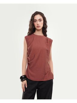 RAREISM - Women's Gica Dark Rust Viscose Blend Top