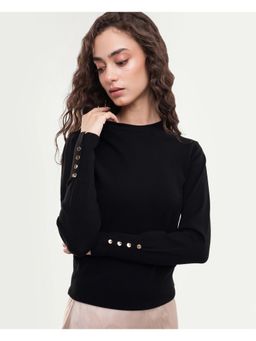 RAREISM - Rare Rabbit Women's Loran Black Viscose Blend Top