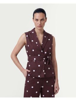 RAREISM - Women's Polvo-T Wine Cotton Blend Waist Coat