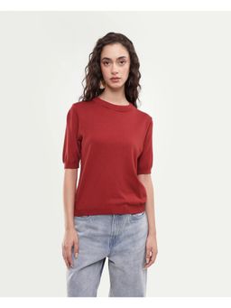 RAREISM - Rare Rabbit Women's Rohrdoaw26 Rust Viscose Blend Top