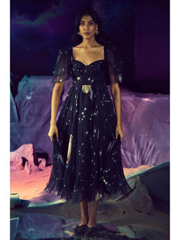 Baise Gaba - Black Celestino Sweetheart Neck Dress