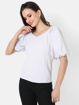 PINACOLADA - Women Lavender Solid Regular Top