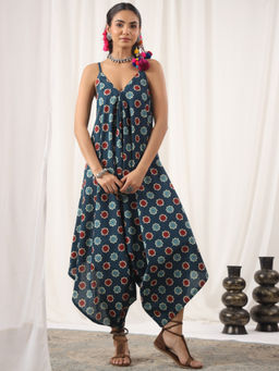 Jaipur Morni - Blue Printed Boho Jumpsuit