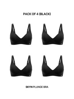 Shapercult - Skyn Plunge Bra-Pack of 4-Black
