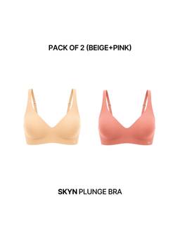 Shapercult - Skyn Plunge Bra-Pack of 2-Beige-Red