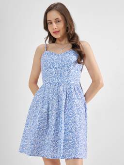 TOKYO TALKIES - Floral Print A-Line Dress