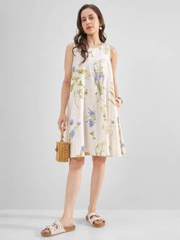 TOKYO TALKIES - Floral Print A-Line Dress