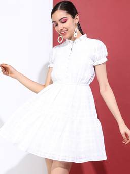 TOKYO TALKIES - White Checked Dress