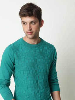 Rare Rabbit - Green Solid Sweater