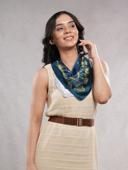 CrossKulture - Blue Satin Printed Scarf