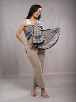 CrossKulture - Blue Viscose Printed Scarf