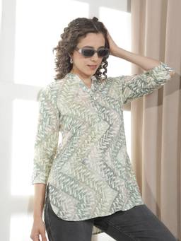 CRIMSOUNE CLUB - Women's Green Printed Top