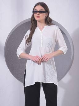 CRIMSOUNE CLUB - Women's White Embroidered Top