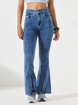 DOLCE CRUDO - Women's Navy Blue Bootcut Denim Jeans