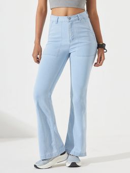 DOLCE CRUDO - Women's Light Blue Bootcut Clean Look Stretchable Jeans