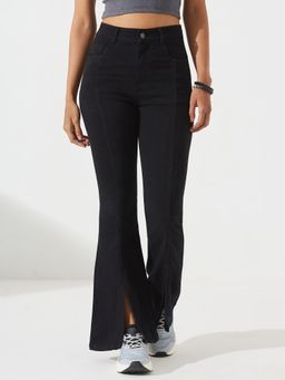 DOLCE CRUDO - Women's Black Bootcut Stretchable Denim Jeans