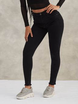 DOLCE CRUDO - Women's Black Slim Fit High Rise Denim Jeans