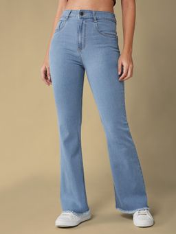 DOLCE CRUDO - Women's Light Blue Bootcut Clean Look Stretchable Jeans