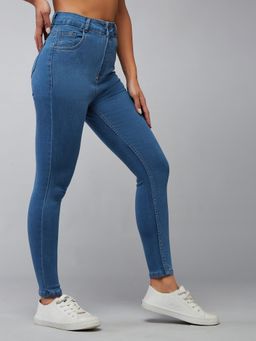 DOLCE CRUDO - Women's Blue Solid Skinny High Rise Jeans