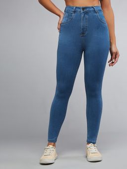 DOLCE CRUDO - Women's Blue Solid Skinny High Rise Jeans