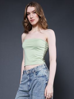 PRONK - Green Minted Muse Tube Crop Top