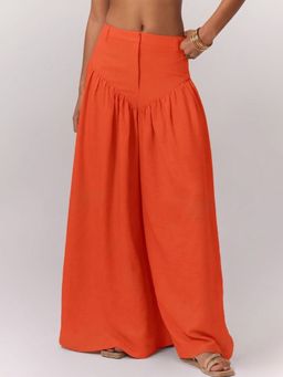 Outzidr - Orange High Waist Trousers
