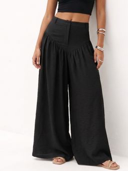 Outzidr - Black High Waist Trousers
