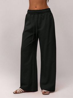 Outzidr - Black Low Waist Wide Leg Trouser
