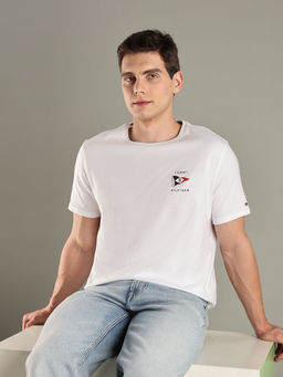 Tommy Hilfiger - White Graphic Regular-Fit Cotton T-Shirt