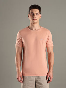 Tommy Hilfiger - Peach Solid Regular-Fit Cotton T-Shirt