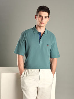 Tommy Hilfiger - Green Solid Regular-Fit Cotton Polo T-Shirt