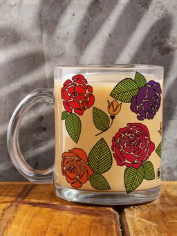 Indigifts - Transparent Mug For Coffee Leafy Love Printed, Coffee Mug