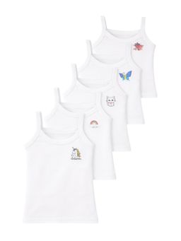 Superminis - Baby Girls Sleeveless Printed Cotton Camisole (Pack Of 5)