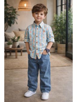 Superminis - Boys Cotton Digital Print Full Sleeve Shirt