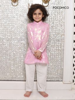 POCOMICO - Pink Shahi Organza Kurta and Pyjama