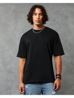Bewakoof - Heavy Duty 1.0 Mens Black Oversized T-Shirt