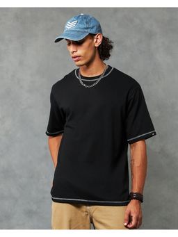 Bewakoof - Heavy Duty 1.0 Men's Black Oversized T-shirt