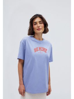 Twenty Dresses by Nykaa Fashion - Typography Oversized T-shirt - Lavender