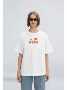 Twenty Dresses by Nykaa Fashion - Graphic Oversized T-shirt - White