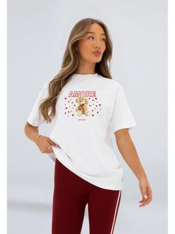 Twenty Dresses by Nykaa Fashion - Graphic Oversized T-shirt - White