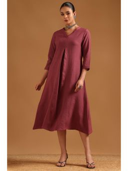 Soch - Women Pink Solid/Plain Cotton Blend Dress