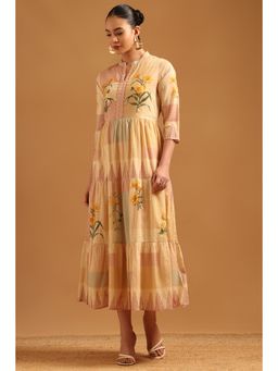 Soch - Women Yellow Floral Pure Cotton Dress